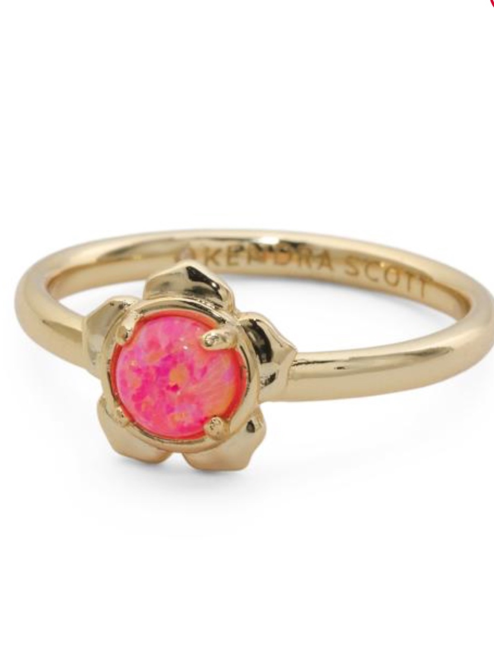 Kendra Scott Susie Ring In Hot Pink Kyocera Opal 8 New